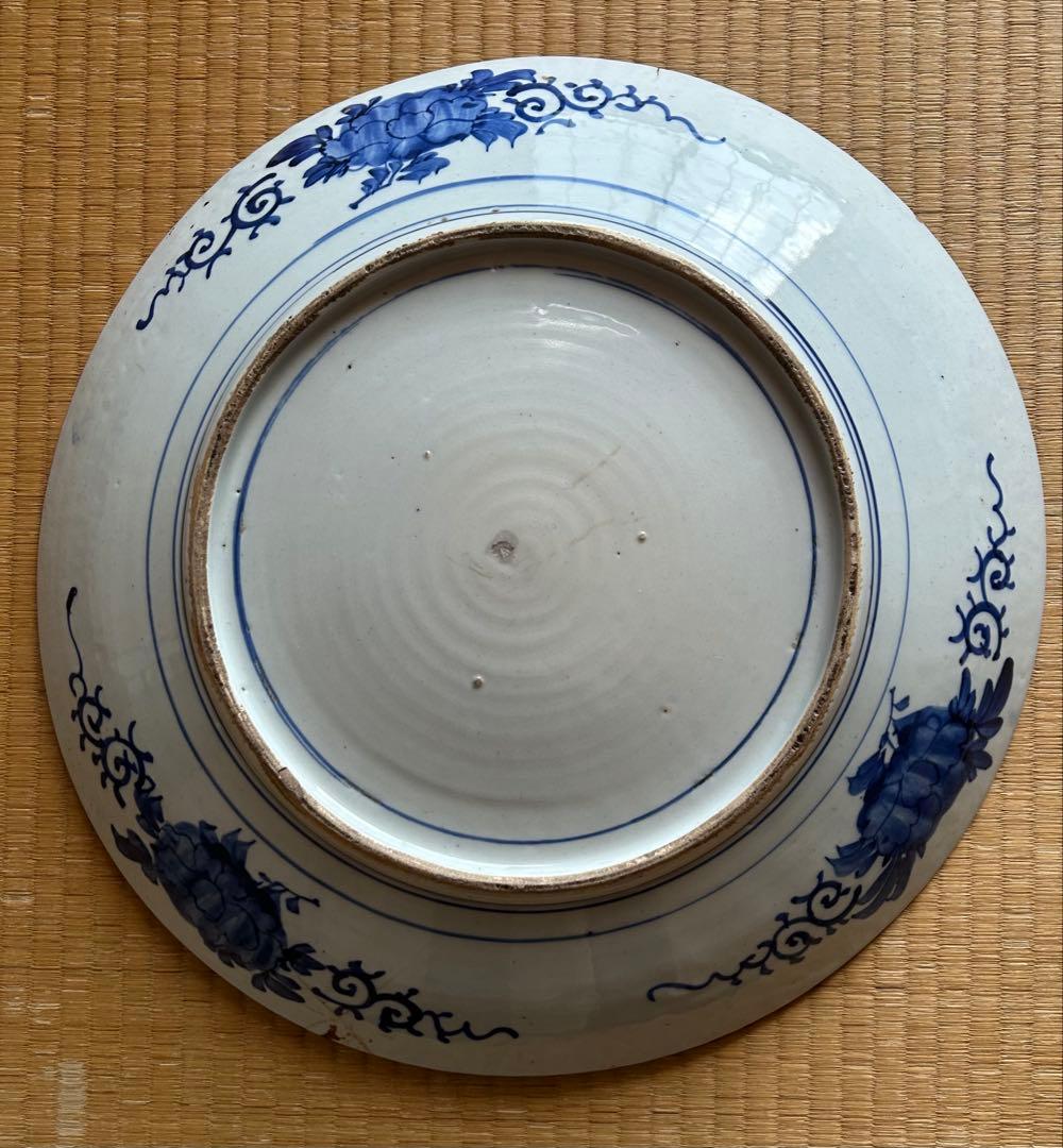古伊万里 印判皿 直径47cm大皿 盛り皿 飾り皿 古美術 骨董品 アンティーク