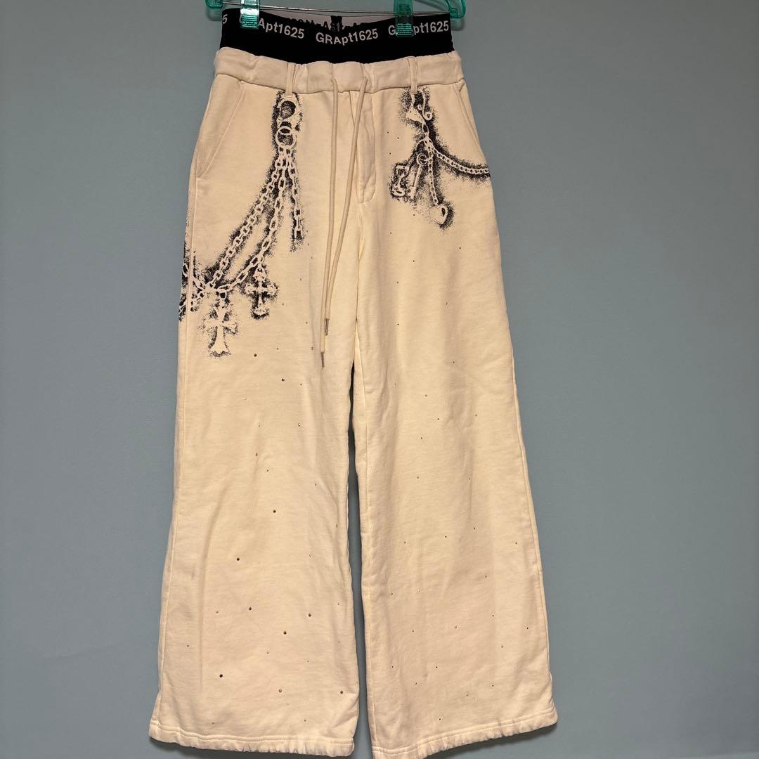 GRANCY ラインストーンデザインレイヤードスウェットパンツ