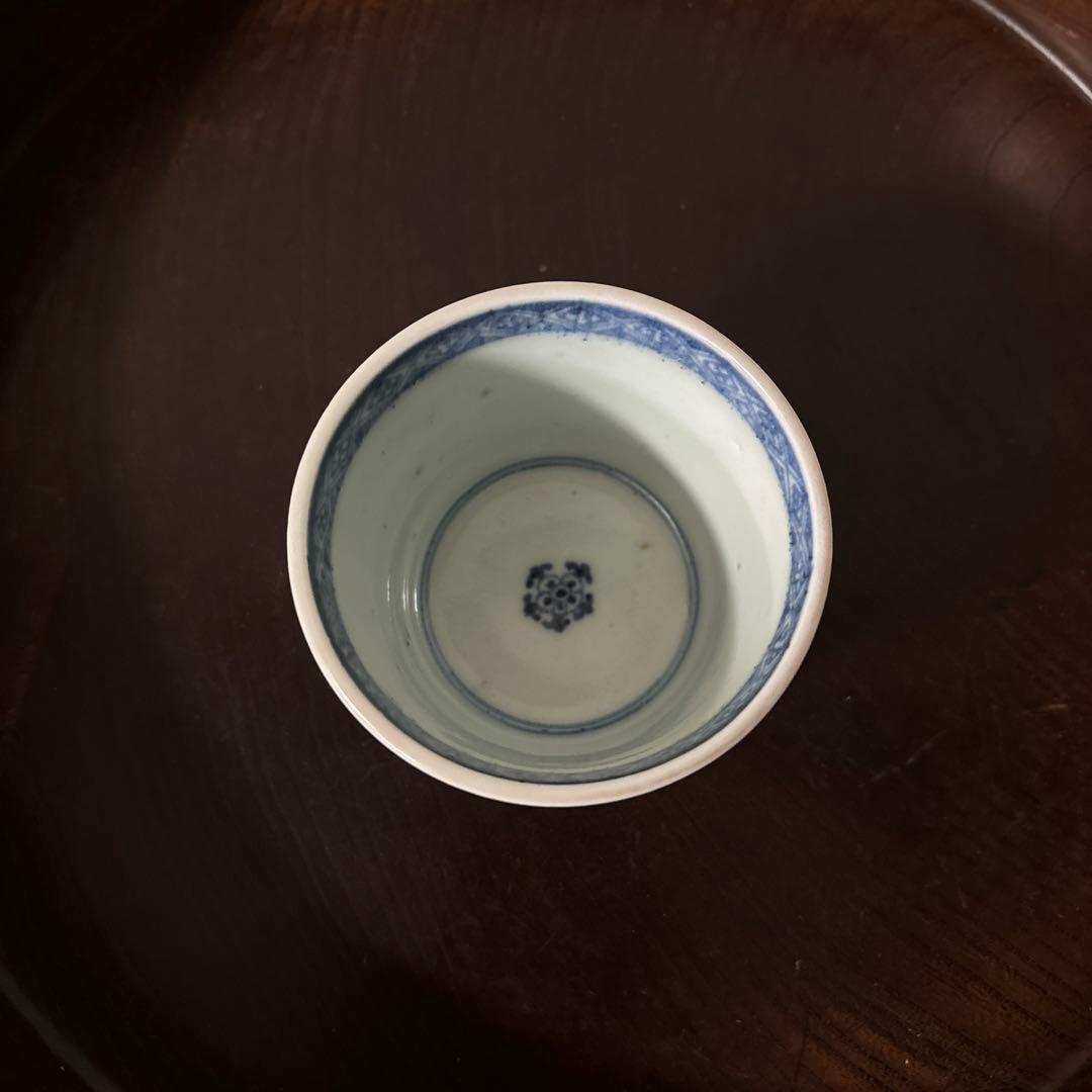 古伊万里色絵蕎麦猪口　1点　江戸時代　アンティーク　白磁　酒器　盃　湯呑検:李朝