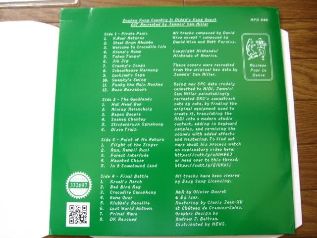 「Donkey Kong Country 2」Soundtrack　Vinyl