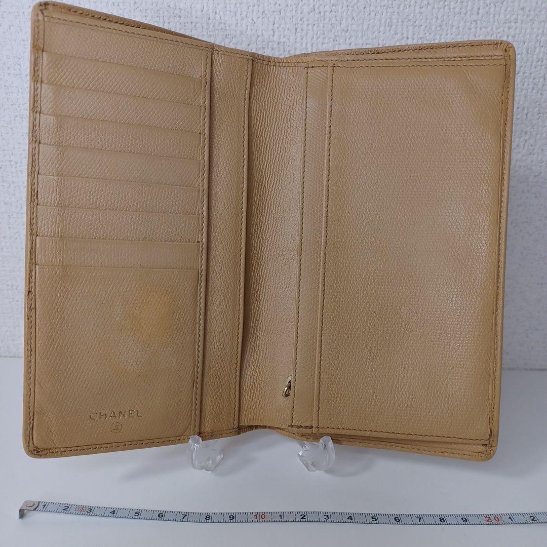 ✨上品✨CHANEL シャネル 折り財布 ベージュ ゴールド金具 上質レザー