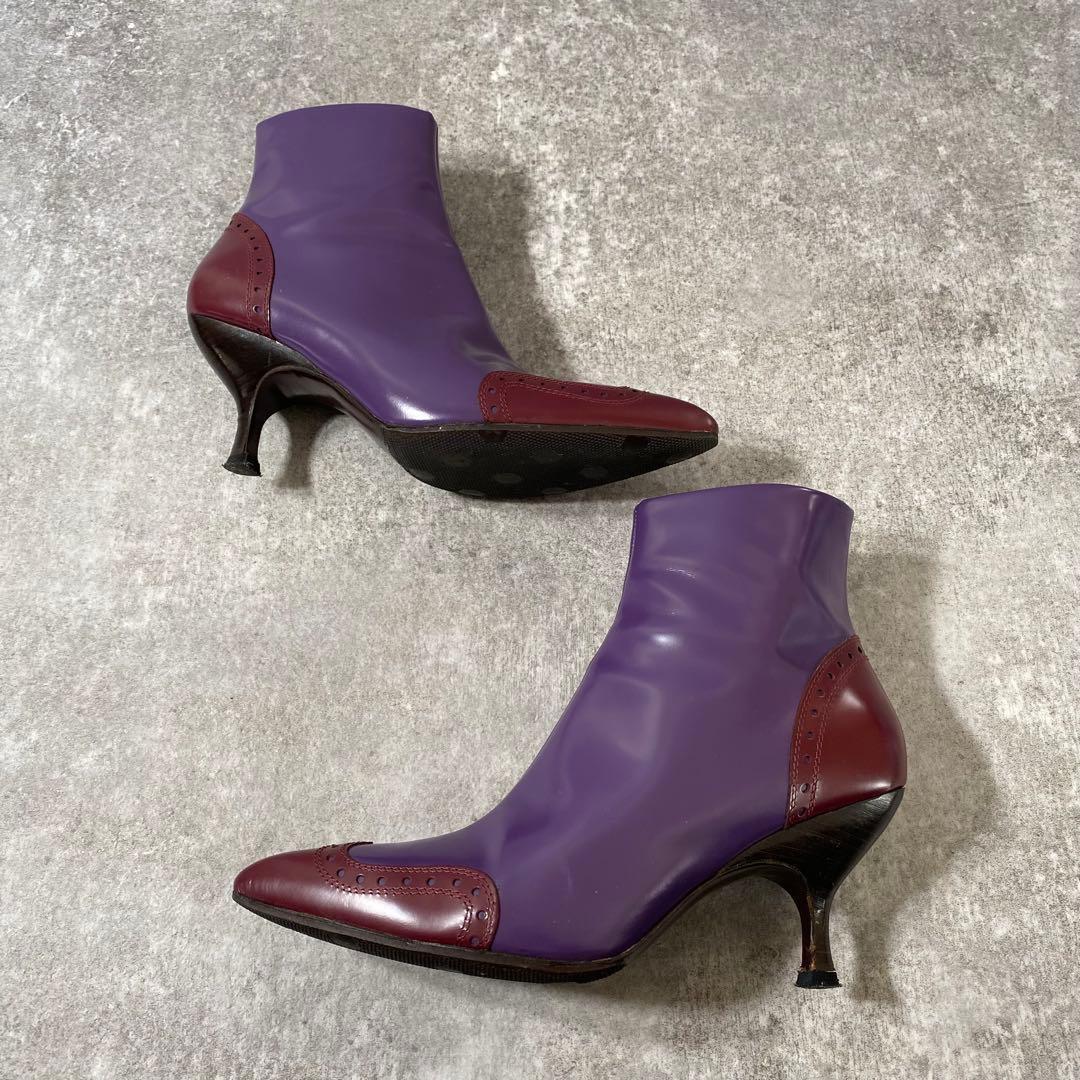 靴 Miu Miu Boots Purple Leather archive