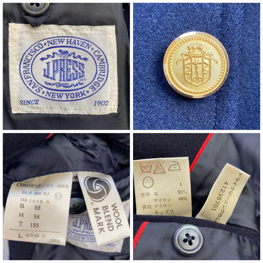 美品✨J.PRESS　紺ブレ　ジャケット　金ボタン　刻印　濃紺　ウール　13号