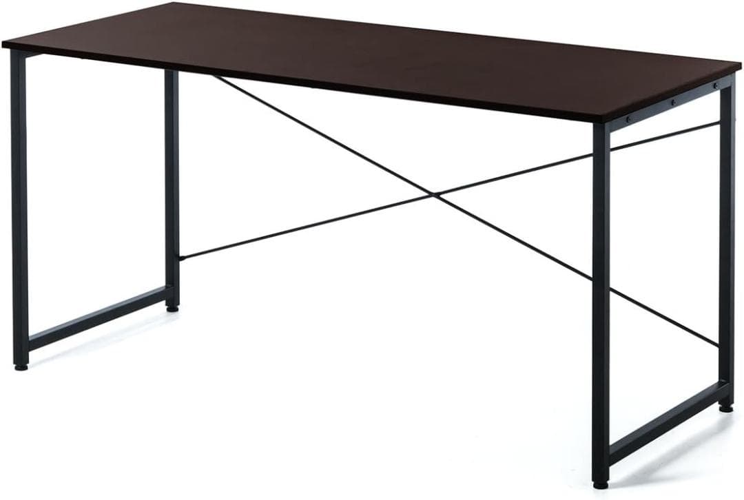サンワダイレクト シンプルワークデスク 幅140cm×奥行60cm ブラウン