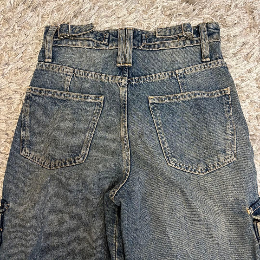 00s ZARA ミッドライズ カーゴ デニムパンツ ヴィンテージ y2k