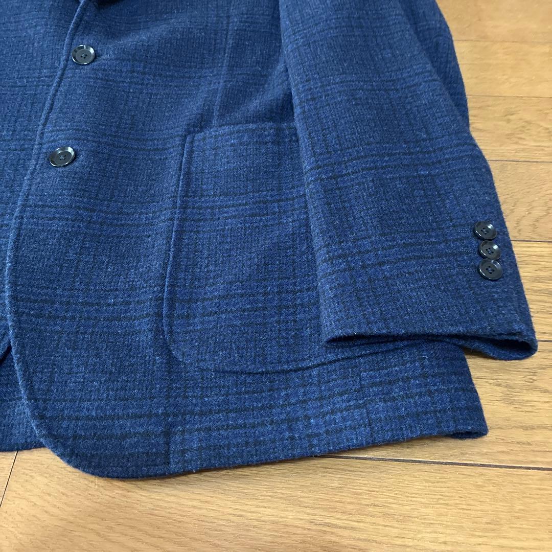 リングジャケットRing Jacket ネービーチェック柄 テーラードジャケット