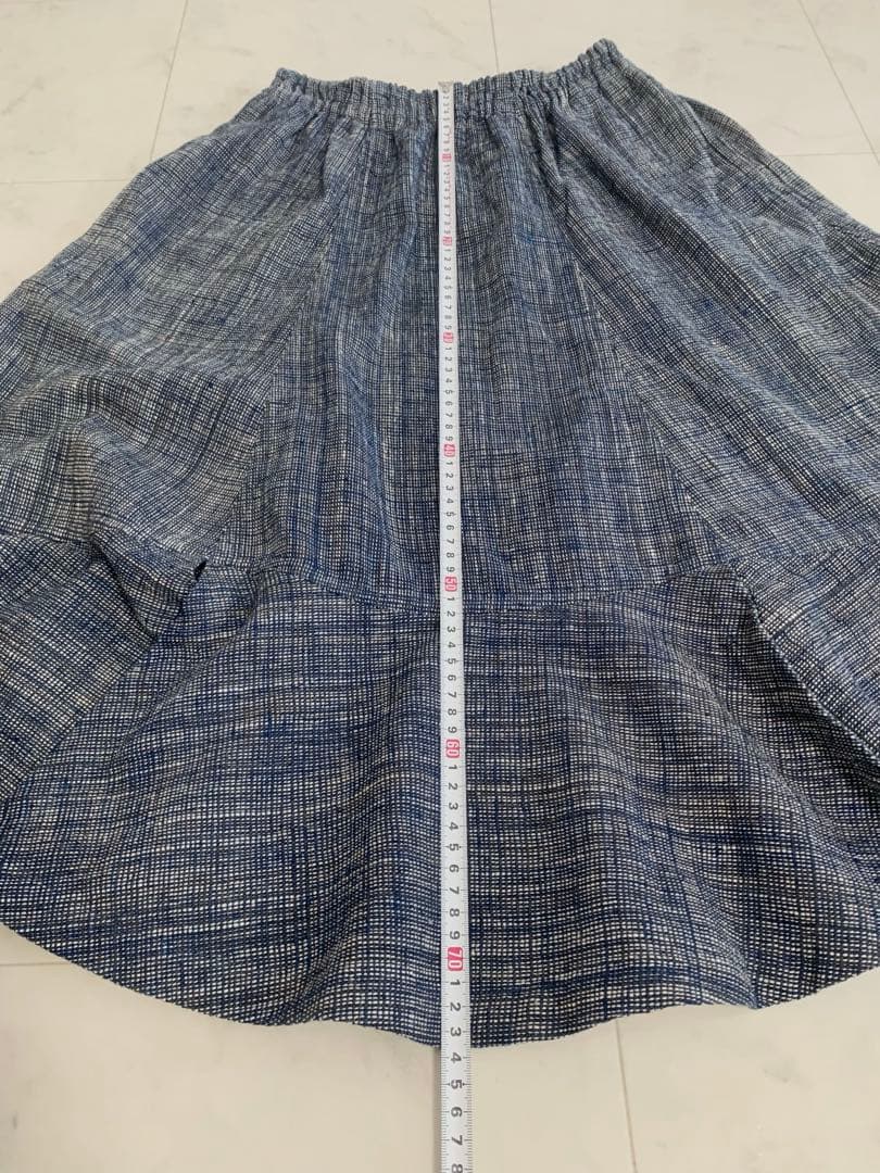 うさと　usaato 花びらスカート　うさとの服 ウサト 手織り　藍染