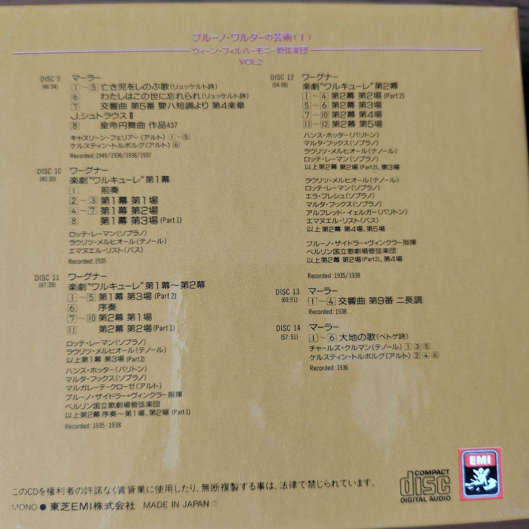 CD14枚組　ブルーノ・ワルターの芸術⑴ / ウィーン・フィルハーモニー管弦楽団