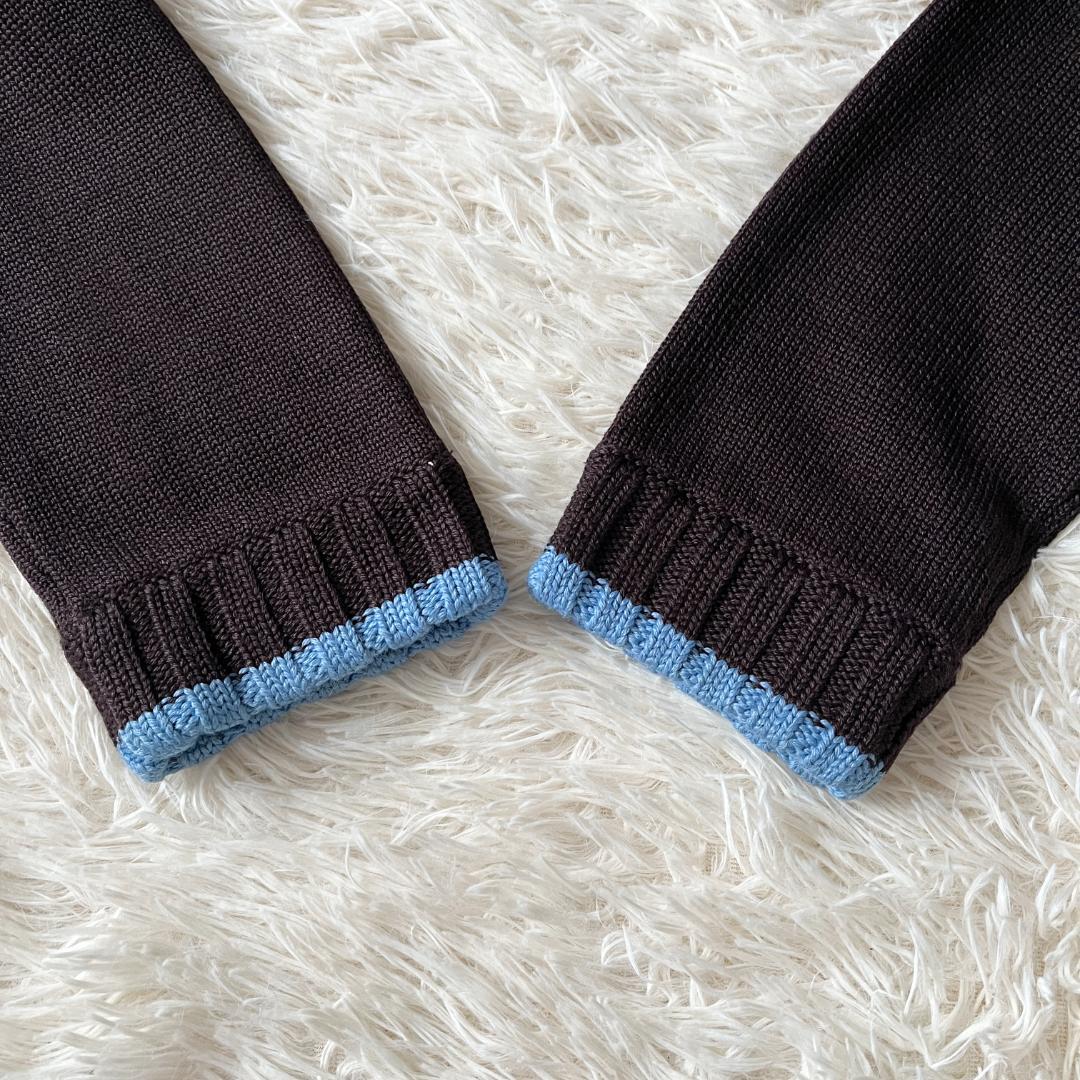 3★バーバリーブラックレーベル チェック柄 ホース刺繍 フルジップニットブルゾン