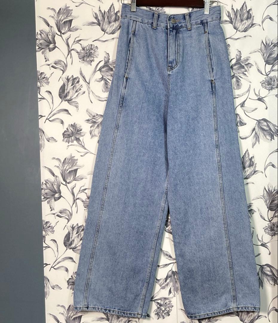 美品【canaljean】El mar シーム デニム パンツ ライトブルー