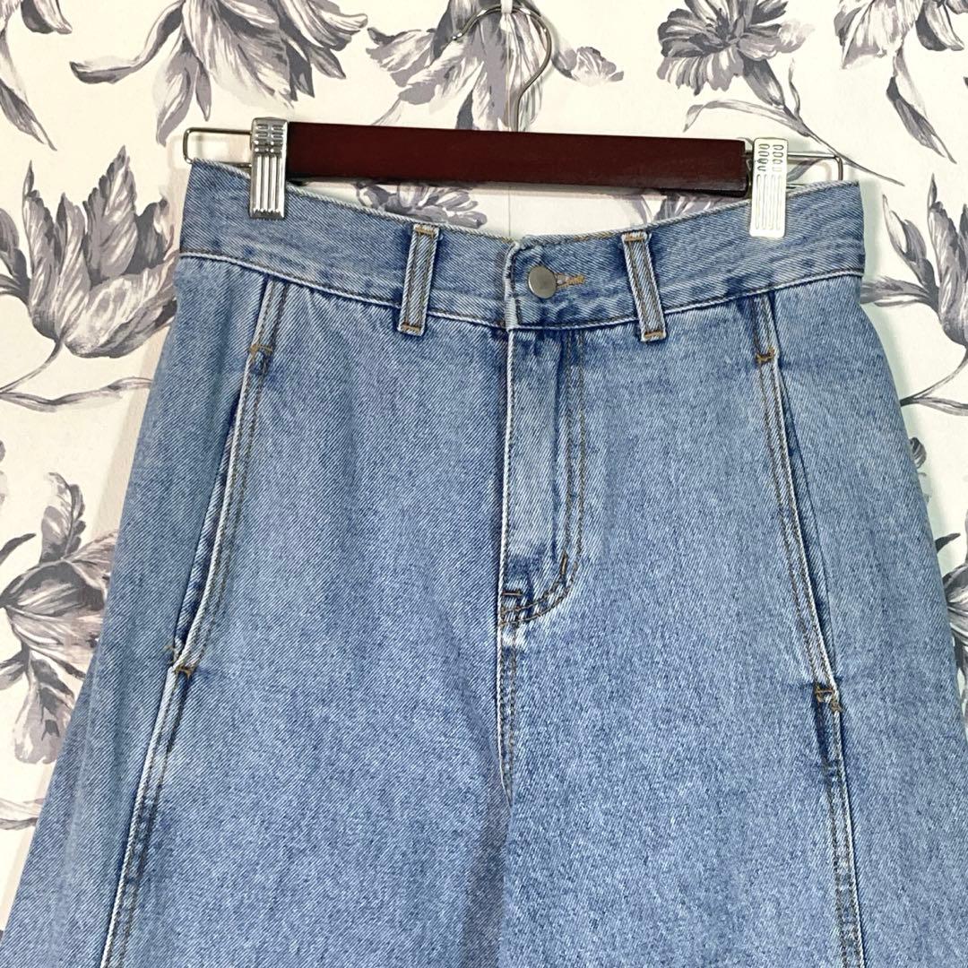 美品【canaljean】El mar シーム デニム パンツ ライトブルー