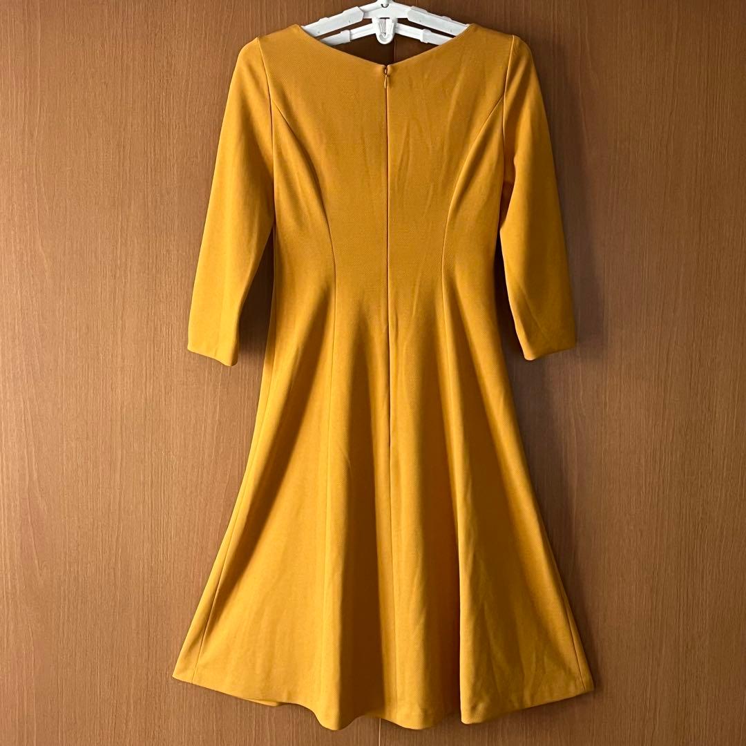 新品　ANAYI ストレッチフレアワンピース　アシンメトリー　ひざ丈　日本製