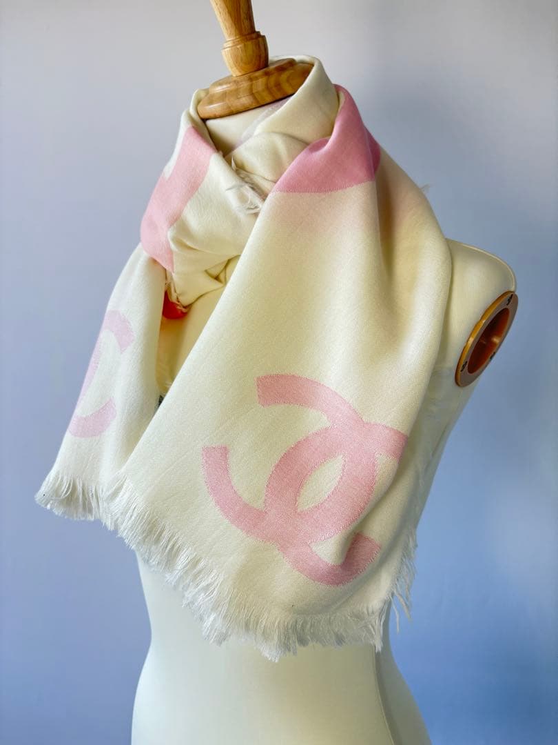 正規品　2023 chanel シャネル　ストール　ココマーク　カシミヤ　ピンク