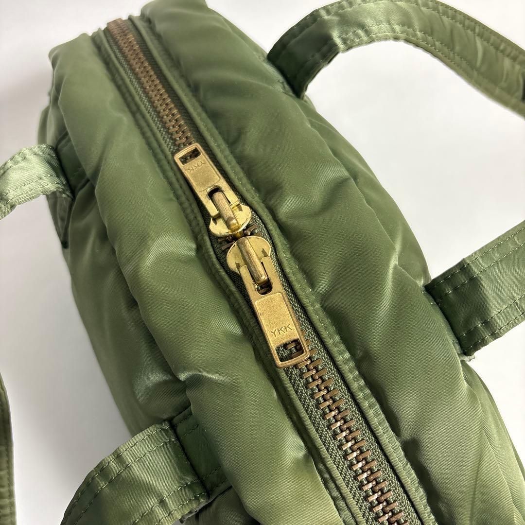 美品 ポーター タンカー セージグリーン ダッフルボストンバッグ S 通勤通学