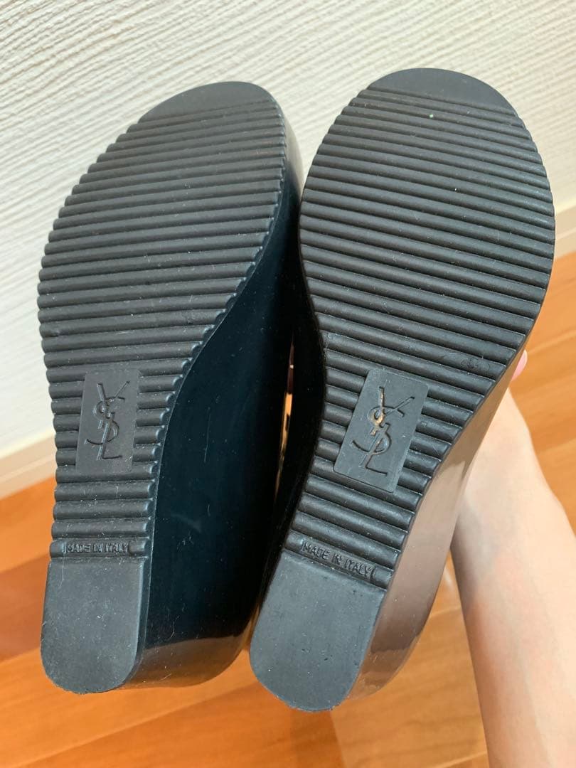 SALE‼️ 美品 サンローラン　ブラック レースアップ レインブーツ 長靴 37