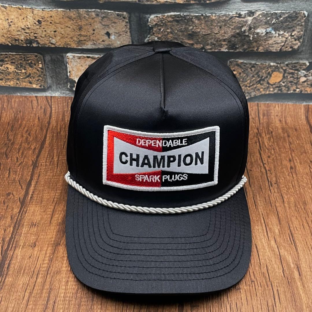 【CHAMPION】5パネルサテントラッカーキャップ　アメカジ