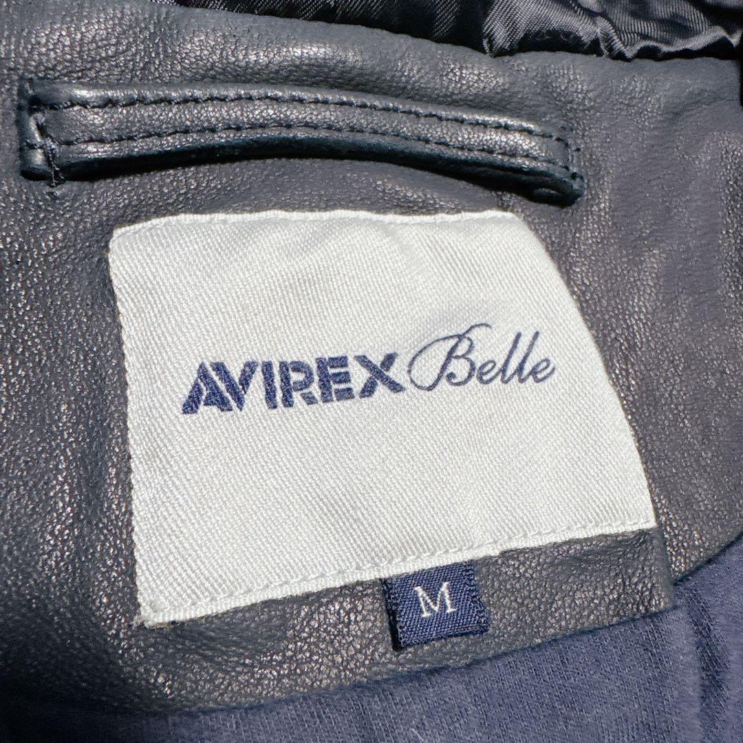 【AVIREXアビレックス】ラム革　フーディモッズコート　ジャケット　ネイビーM