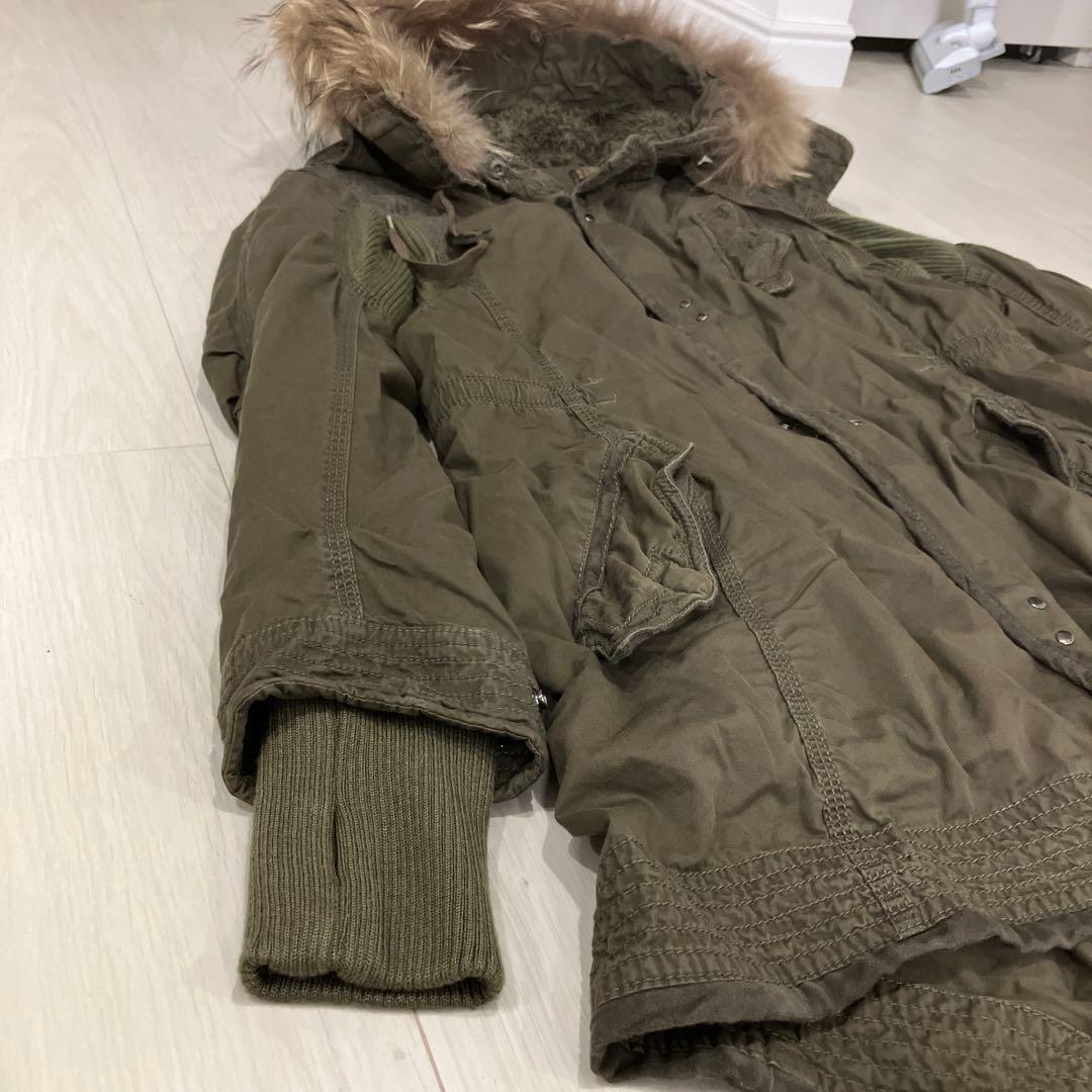 超美品！johnnywolf フードファー付き袖リブモッズコート 3
