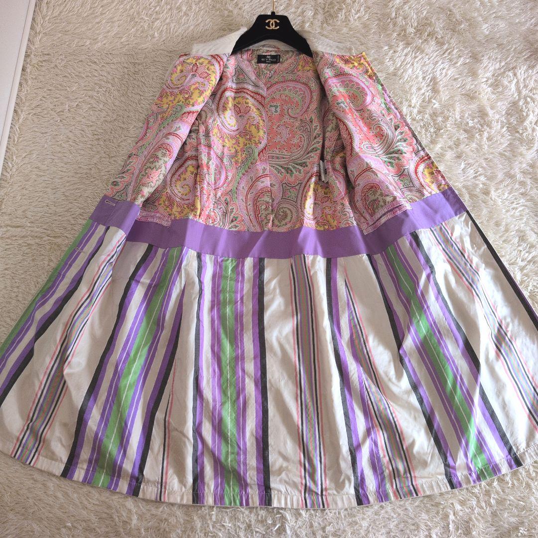 イタリア製★ETRO　薄手　コート　シルク　ペイズリー　サイズ44