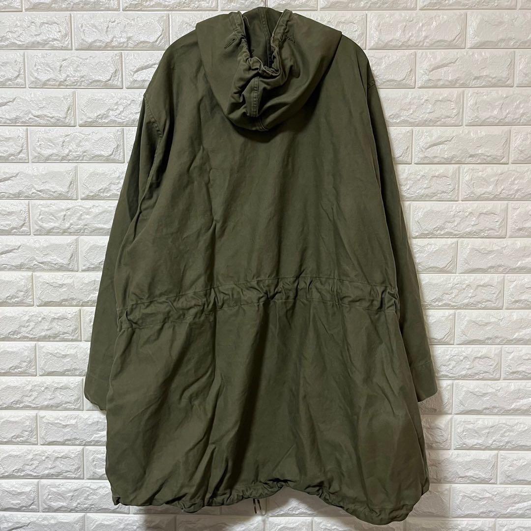 【ミリタリージャケット】モッズコート　古着【メンズ3XL】カーキ　I４