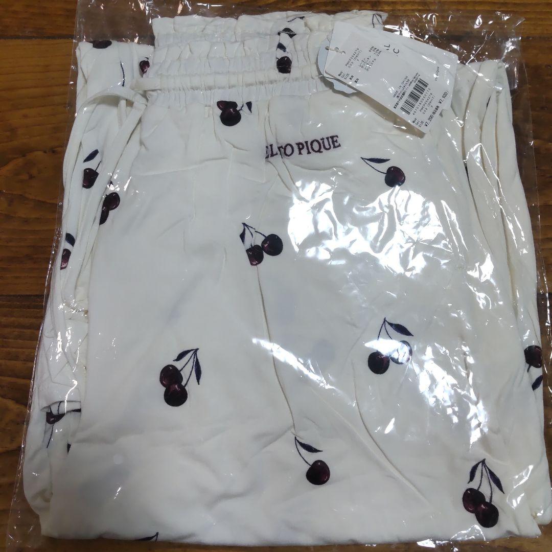 ジェラートピケ　ルージュチェリーレーヨンロゴTシャツ&ロングパンツセット