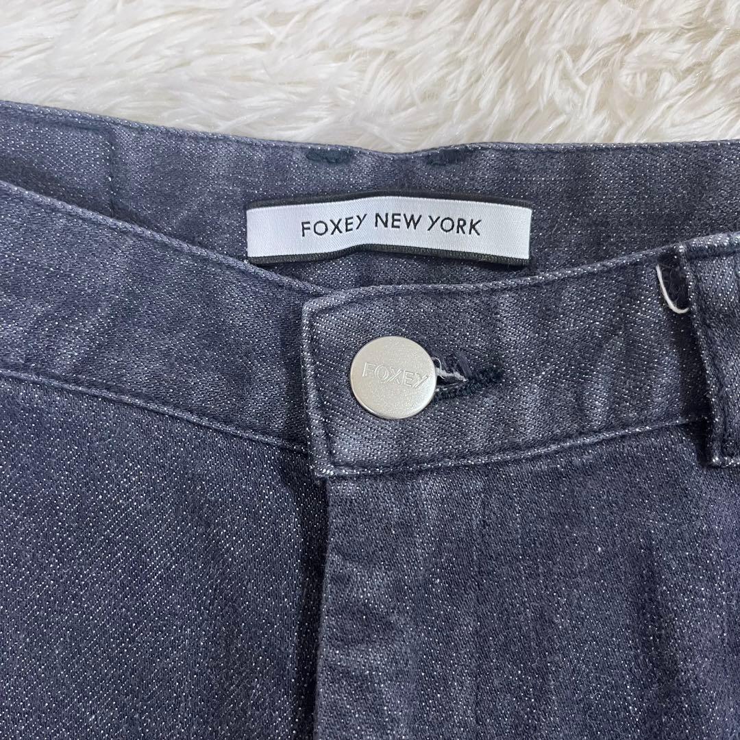 【美品】定価約5万 FOXEY NEW YORK デニムパンツ 38 インディゴ