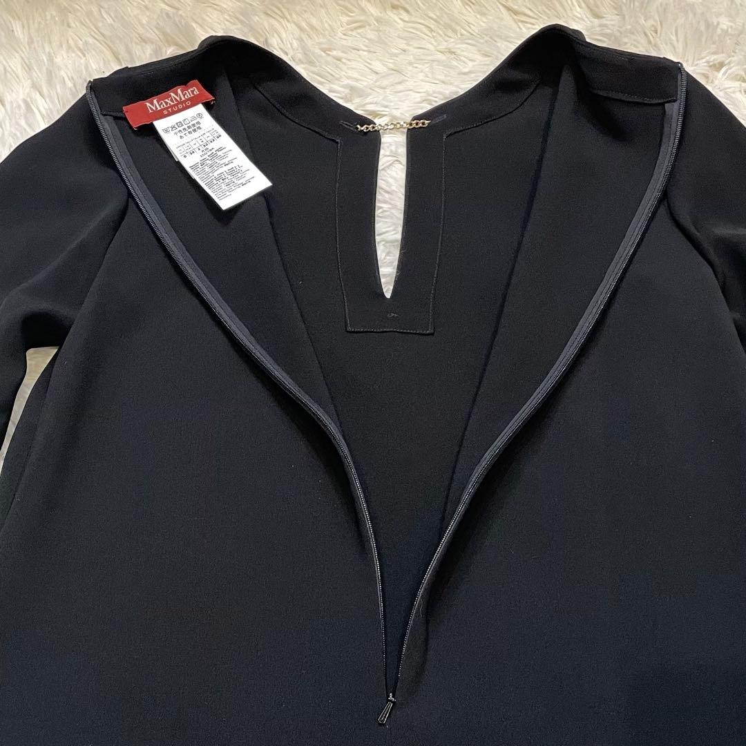 美品 MaxMaraStudio ワンピース 長袖 ひざ丈 ブラック 近年モデル