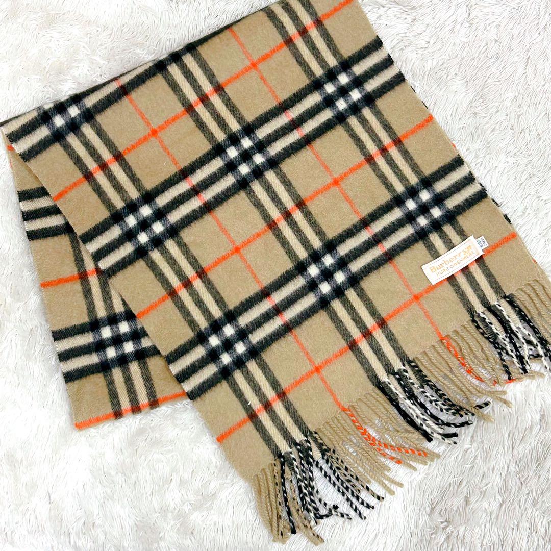 BURBERRY マフラー ノバチェック カシミア100% オールド バーバリー
