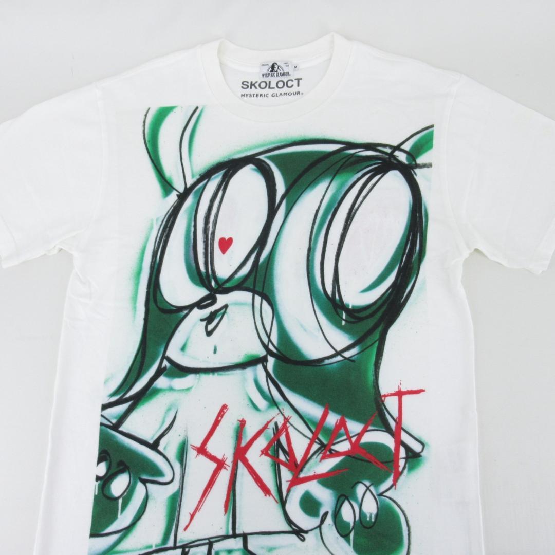 ヒステリックグラマー×スコロクト 半袖Tシャツ Mサイズ ホワイト×グリーン