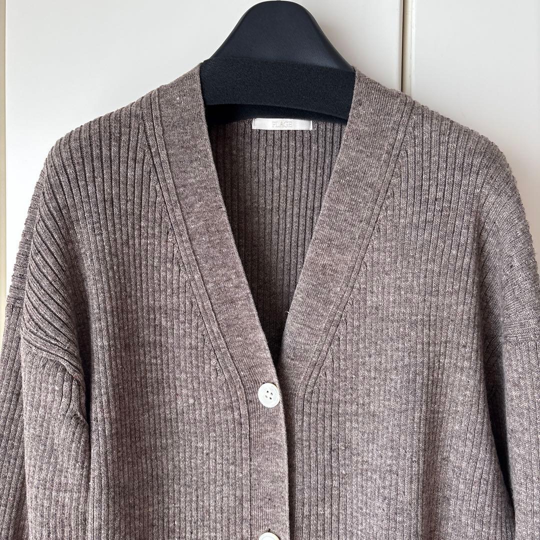 Plage jazz linen rib カーディガン