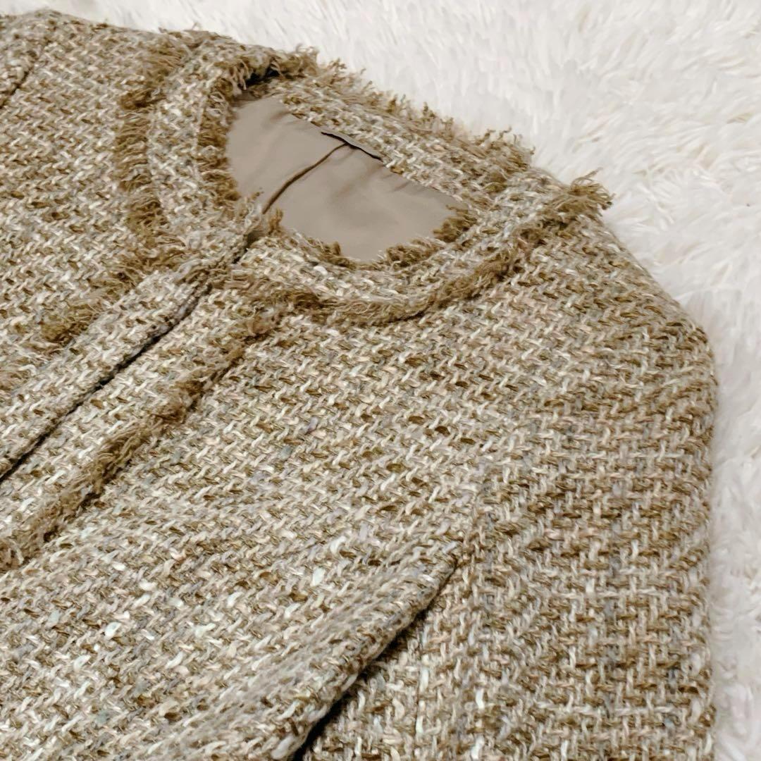 ☆美品★ANAIY ツイード ノーカラージャケット　36 日本製