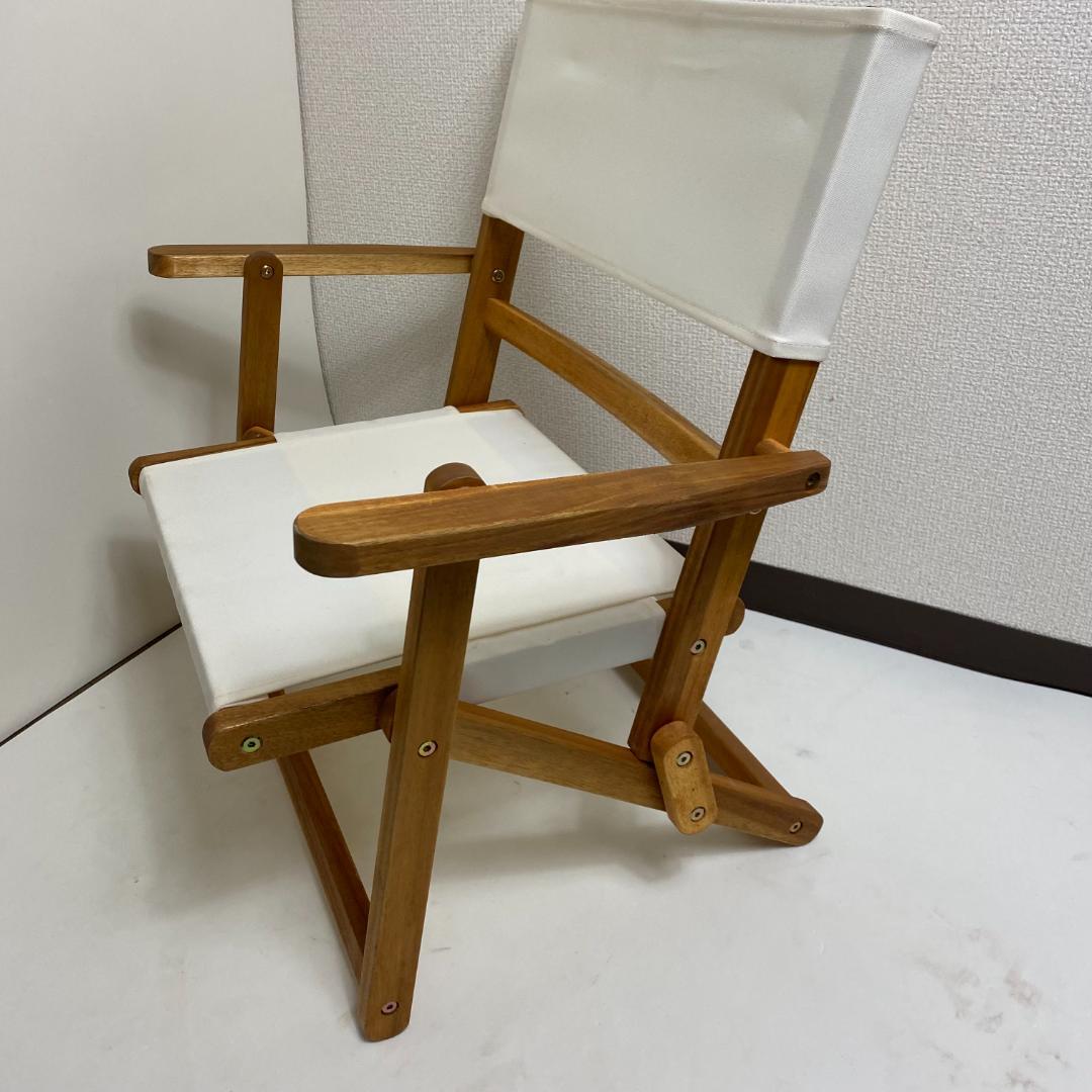 ★2脚セット ニトリ 折りたたみ 木製 ローチェア アイボリー
