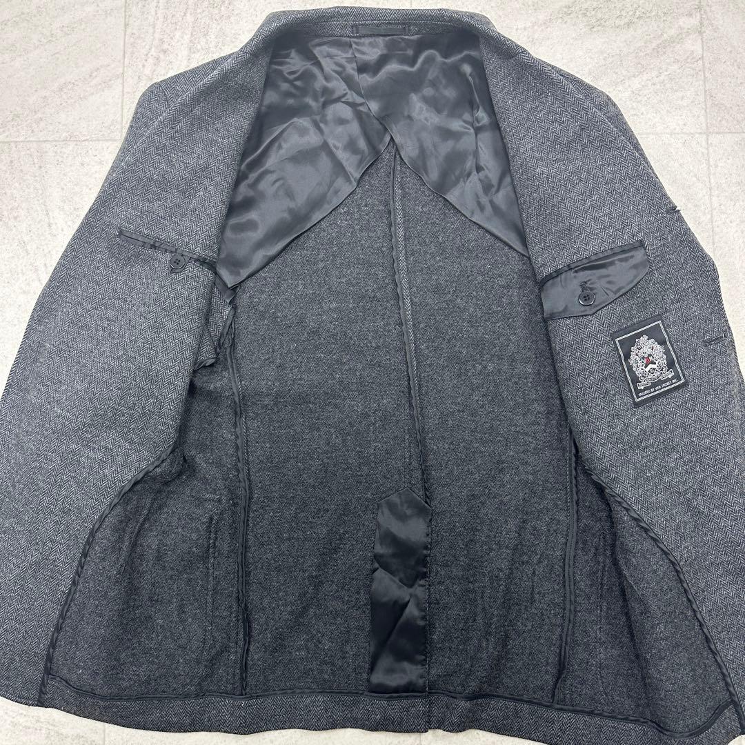 【VAN JACKET】テーラードジャケット ヘリンボーン ウール混 段返り L