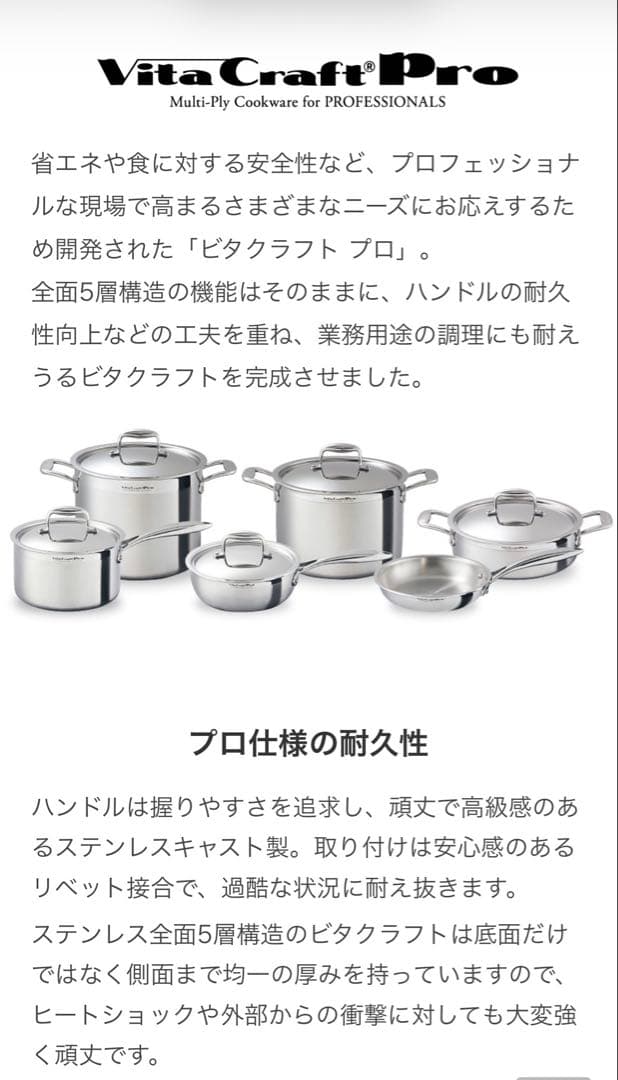 ビタクラフト プロ フライパン 2点セット 20cm/24cm