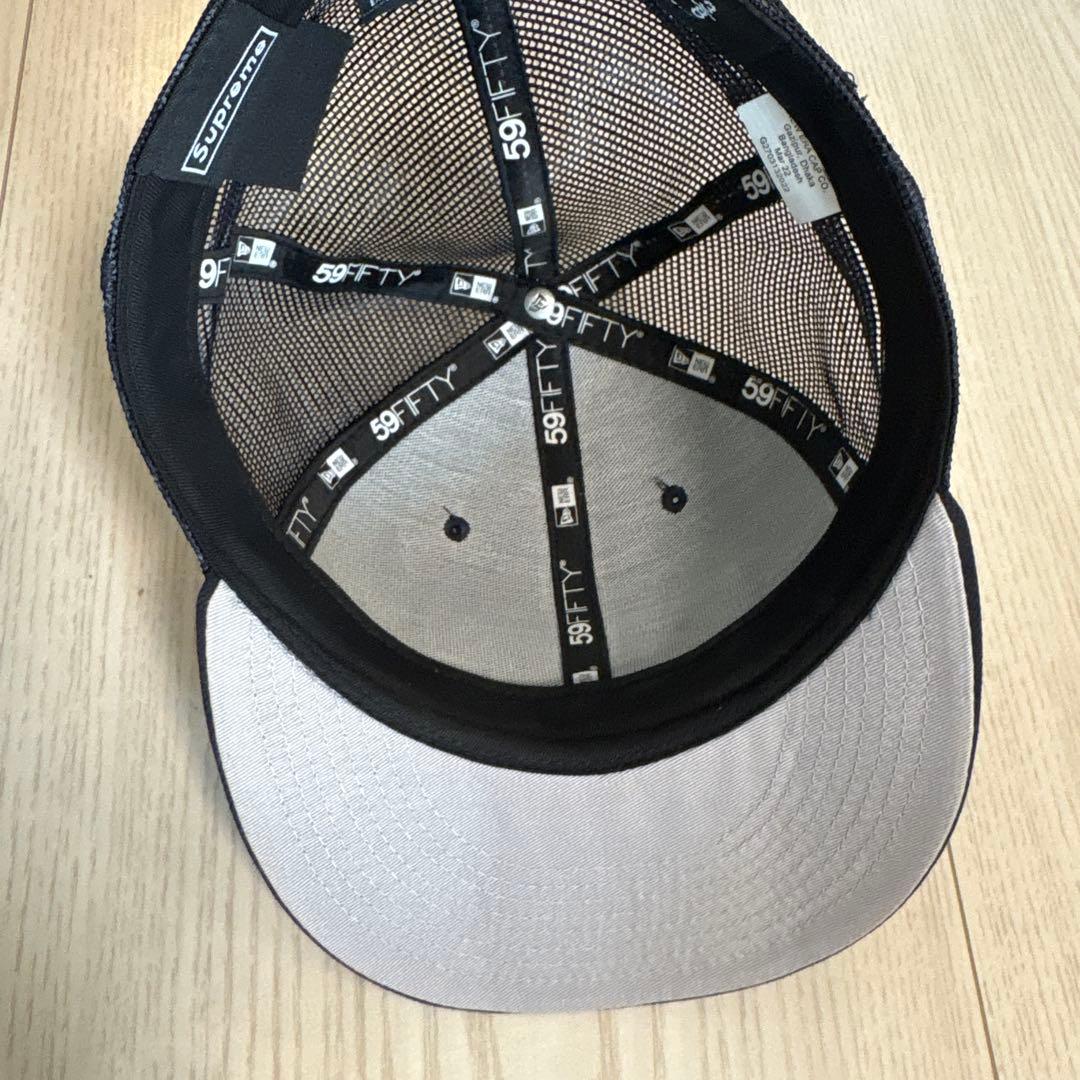 【超美品！！】supreme ニューエラ　メッシュキャップ　ネイビー