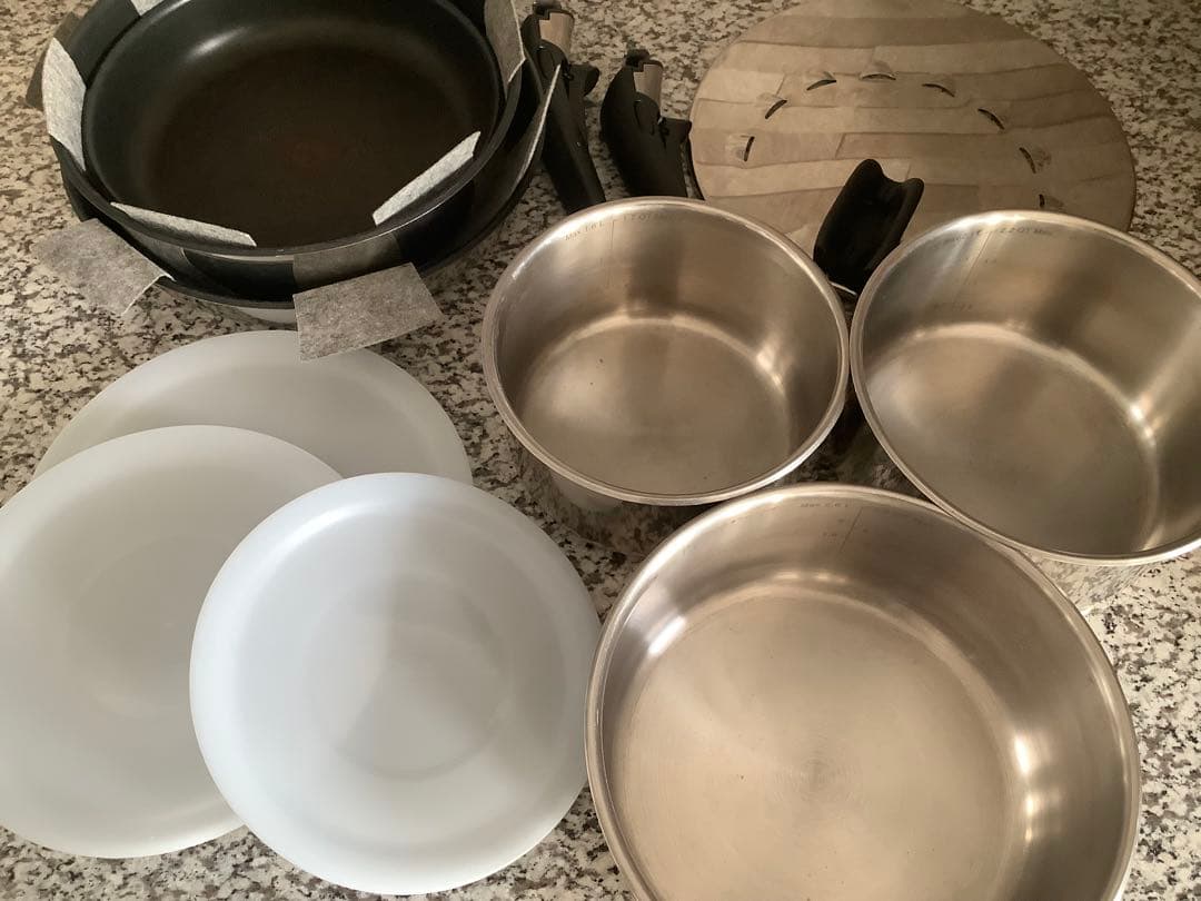Tefal インジニオ 鍋3つセット ハンドル2つ ステンレス IH