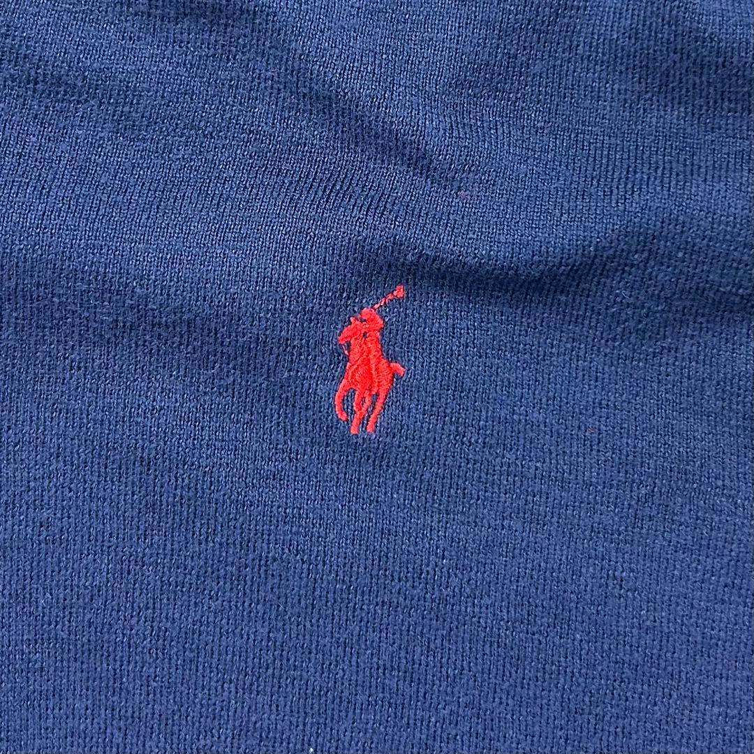ラルフローレン 刺繍ロゴ ニットベスト ネイビー XL 6494