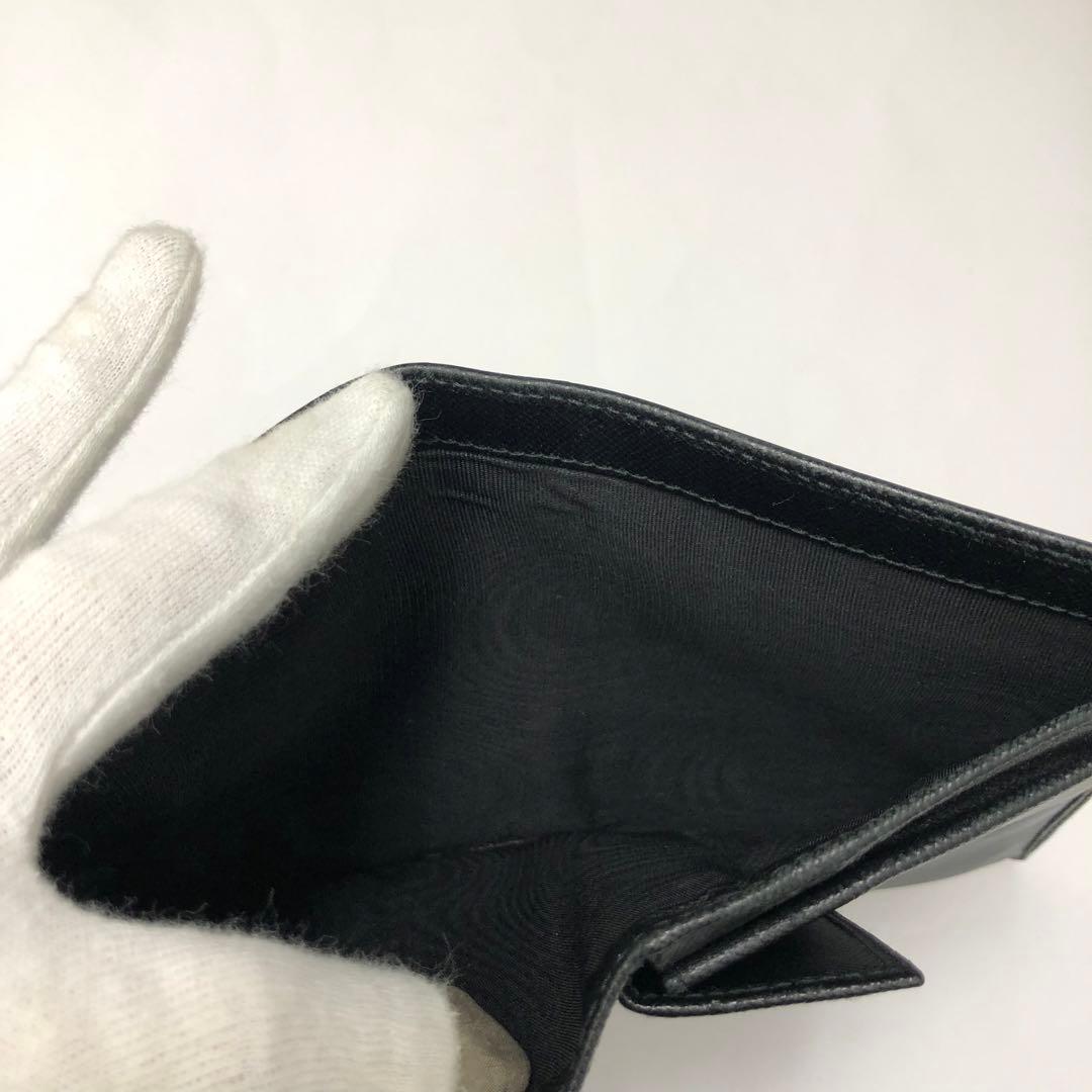 (C011916)PRADA サフィアーノ 二つ折り財布 ブラック プラダ