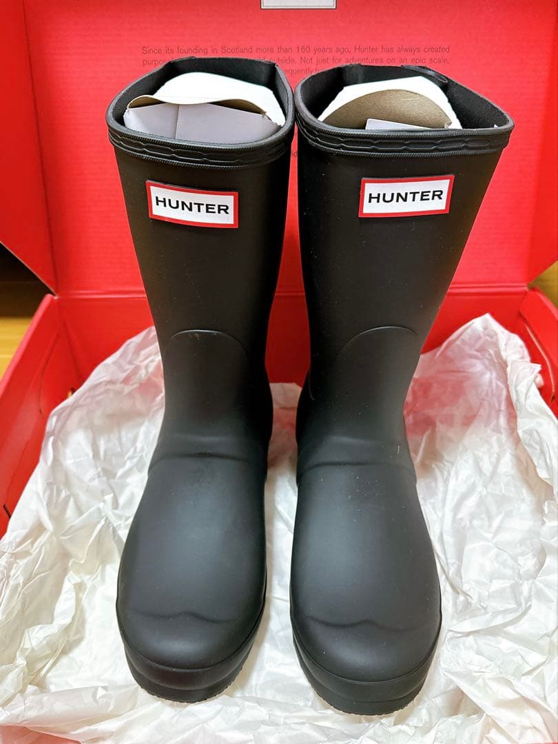 HUNTER ハンター 長靴 レインブーツ ショートブーツ ブラック 25.0