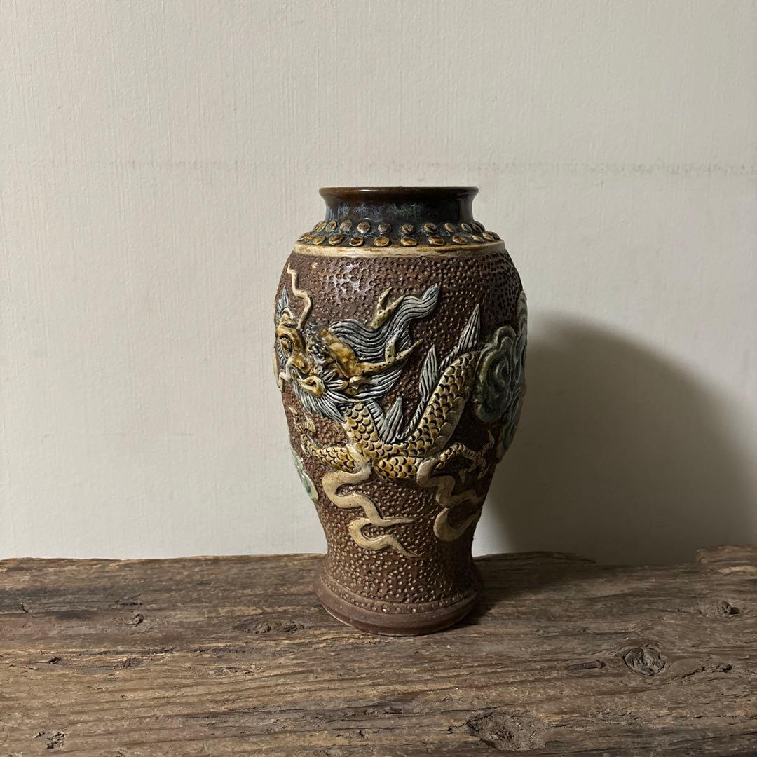 琉球古典焼　壺　壺屋焼　沖縄　古美術.骨董品.アンティーク.検:李朝