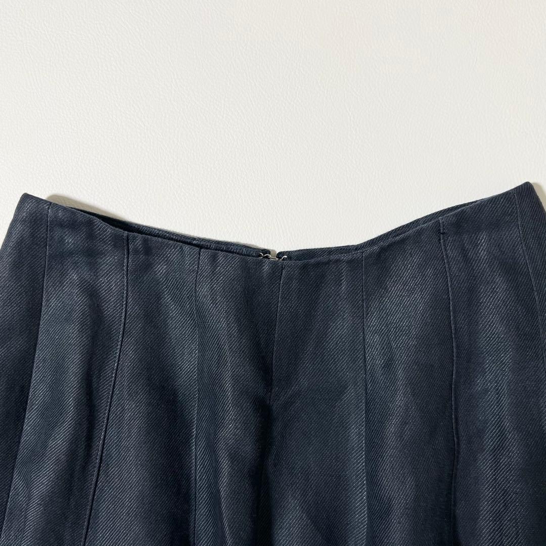 3364【美品】マディソンブルー　ロングスカート リネンスカート フレア 紺