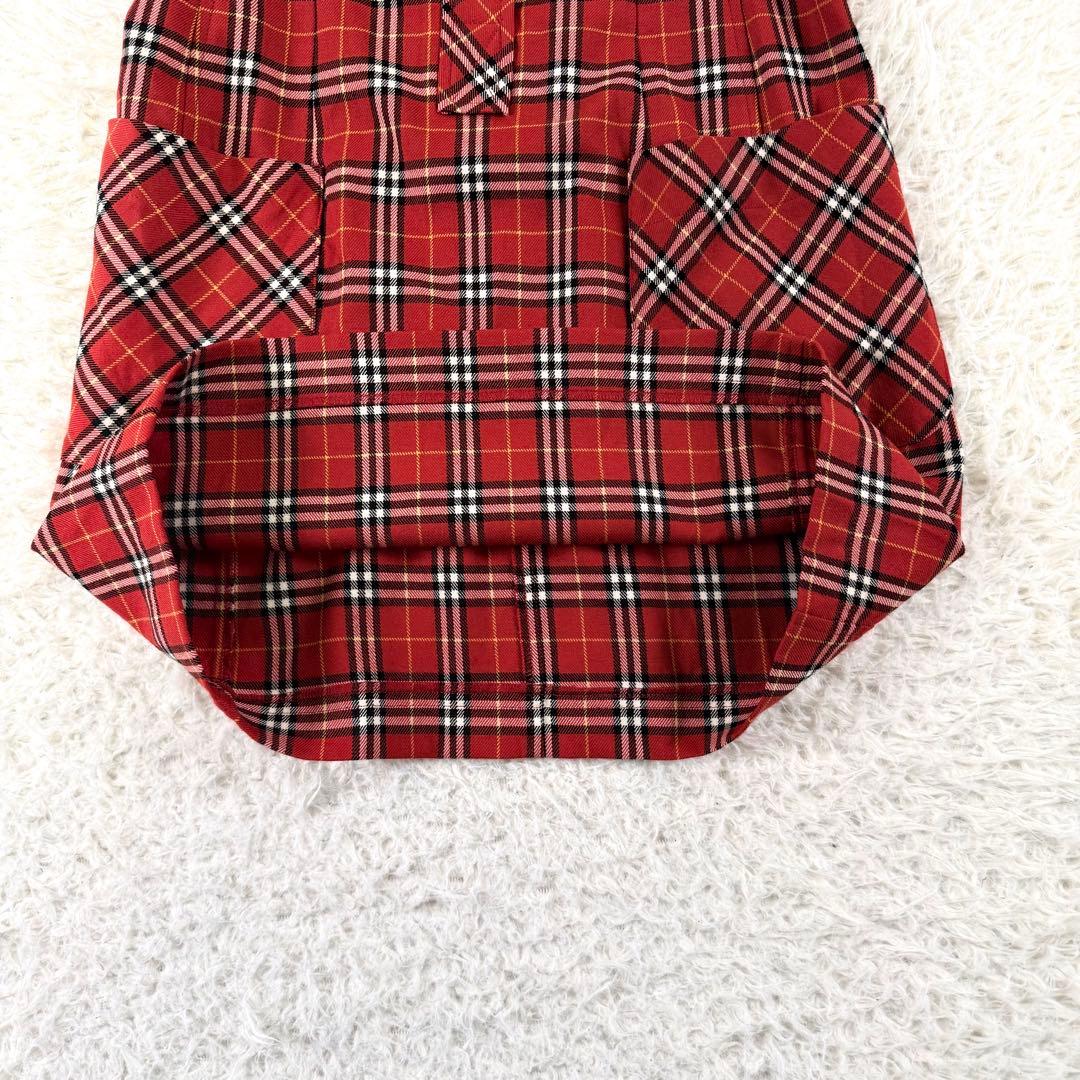 バーバリーブルーレーベル シャツワンピース ノバチェック Mサイズ レッド