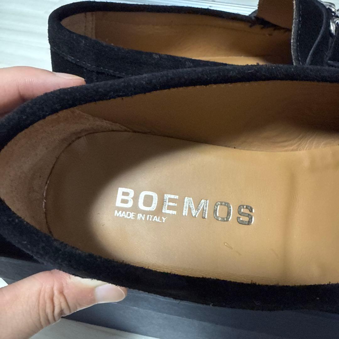 【美品】BOEMOS スエード モカシン　ブラック