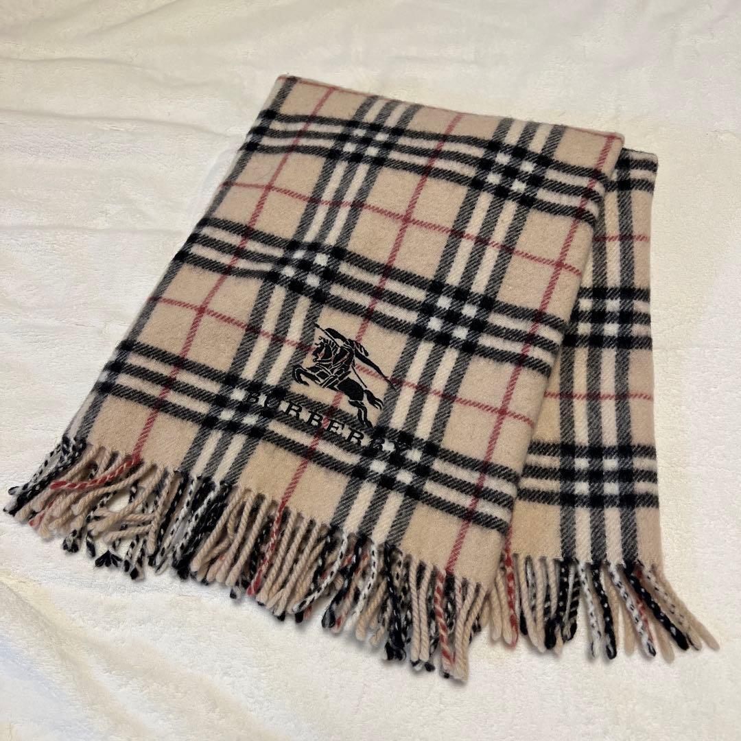 美品 Burberry バーバリー ノバチェック マフラー ストール 膝掛け