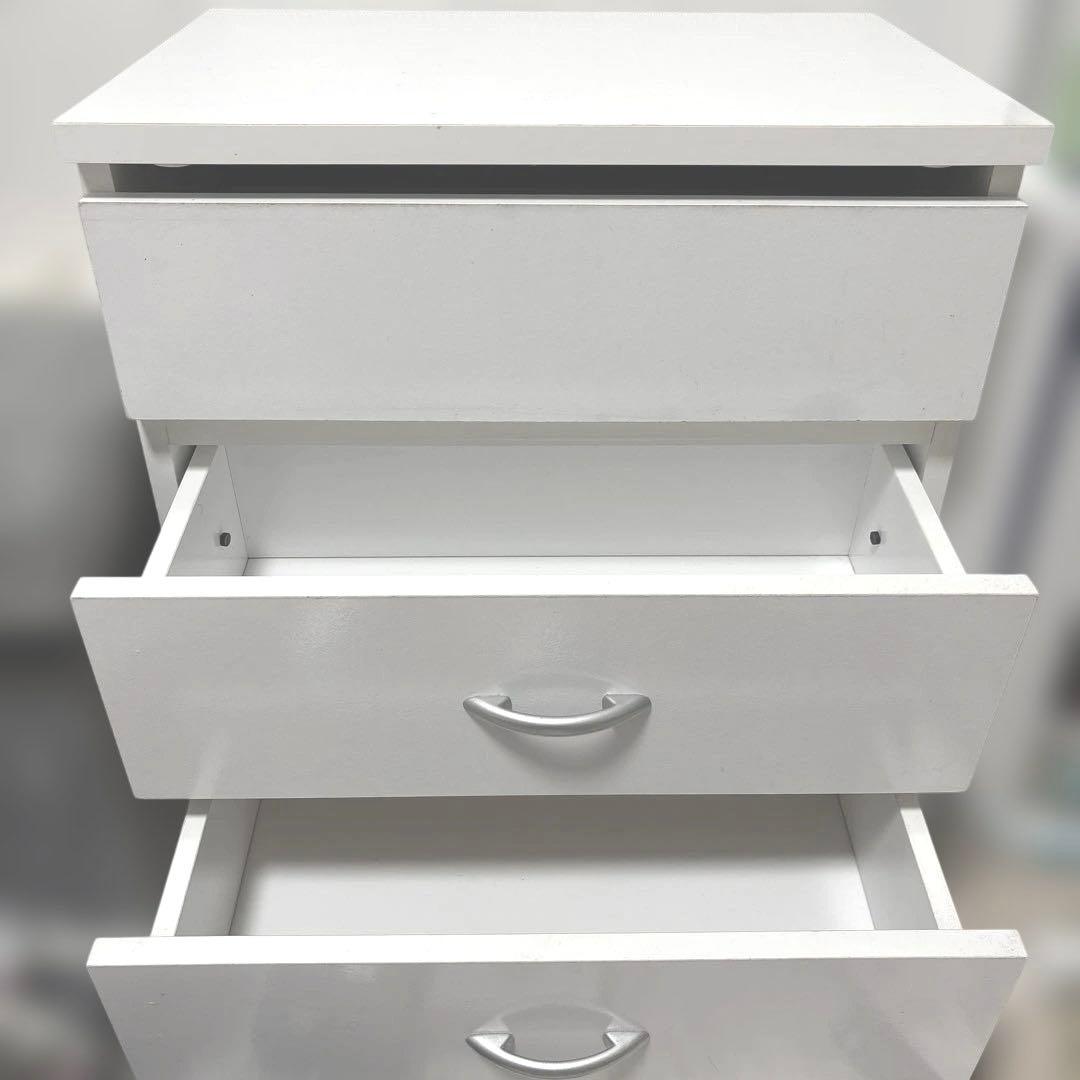 完成品　引き出し　収納　ドレッサー　コスメボックス　鏡台　ホワイト　家具