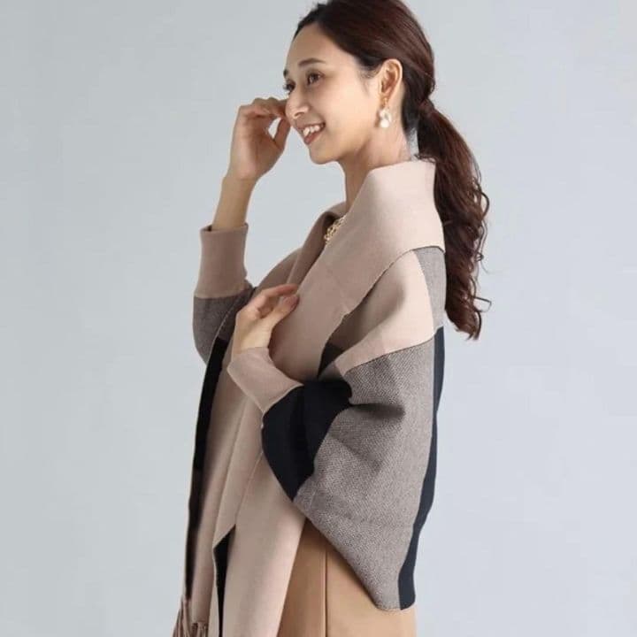 新品LASUD　FENNELブロックチェックリバーシブルショール　ヤマダヤ