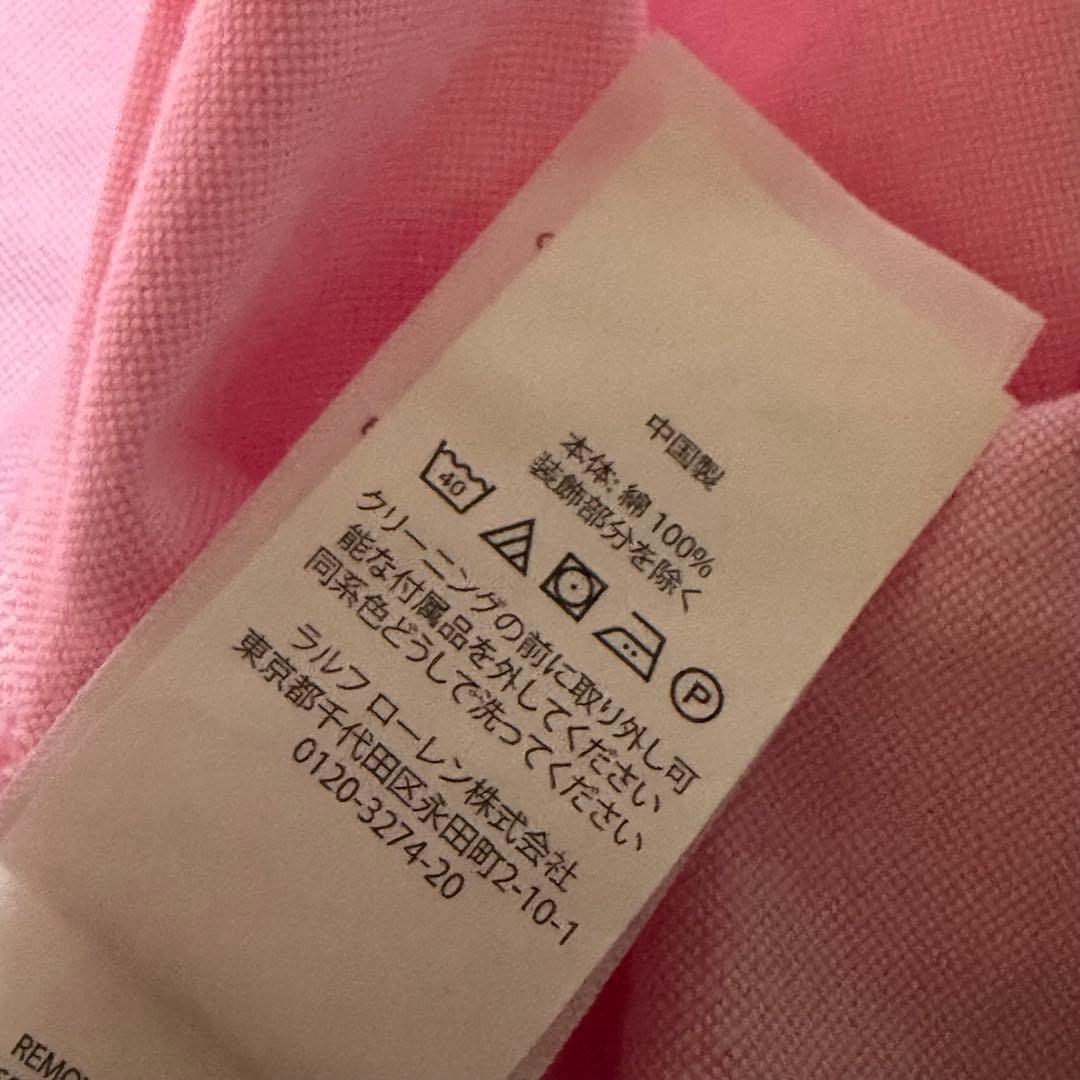 ポロラルフローレン ピンク シャツワンピース XL Aライン ベルト付き