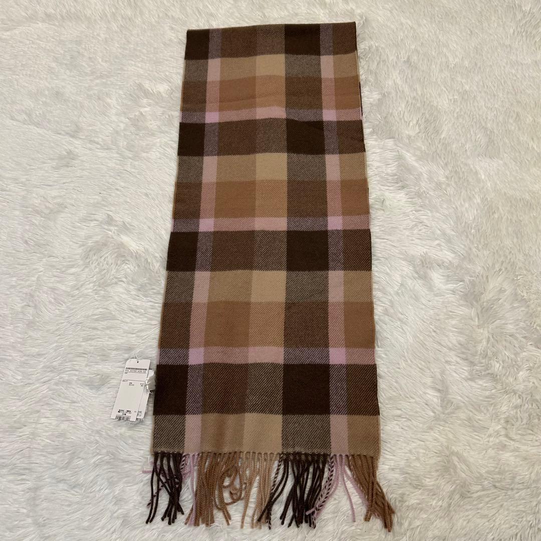 新品　ブルーレーベルクレストブリッジ　マフラー　チェック　カシミヤ混合