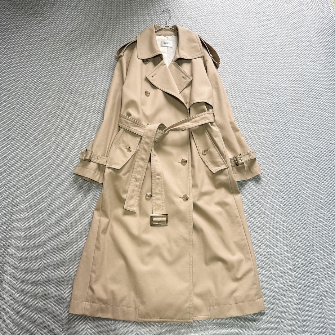 極美品 ROPÉ 【逸品】ベーシックトレンチコート【雑誌掲載】 ベージュ 38