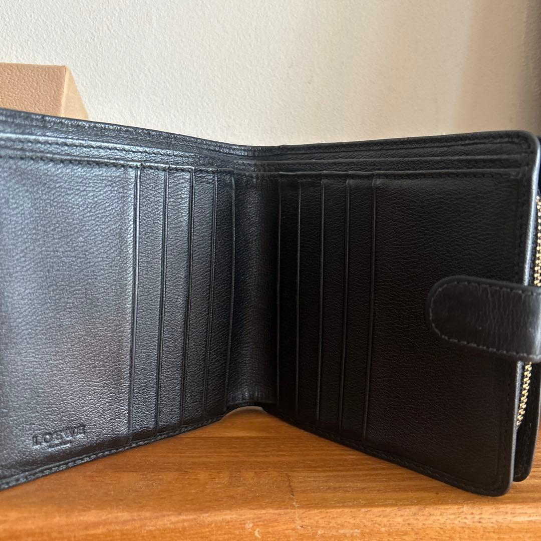 LOEWE アナグラム黒二つ折り財布黒